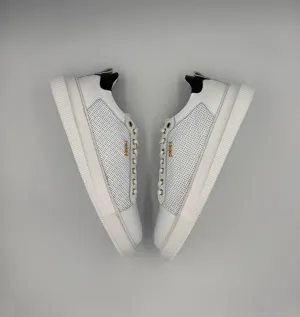 “DEXORA” LOW-TOP PALZINI SNEAKERS IN PERFORATED WHITE LEATHER