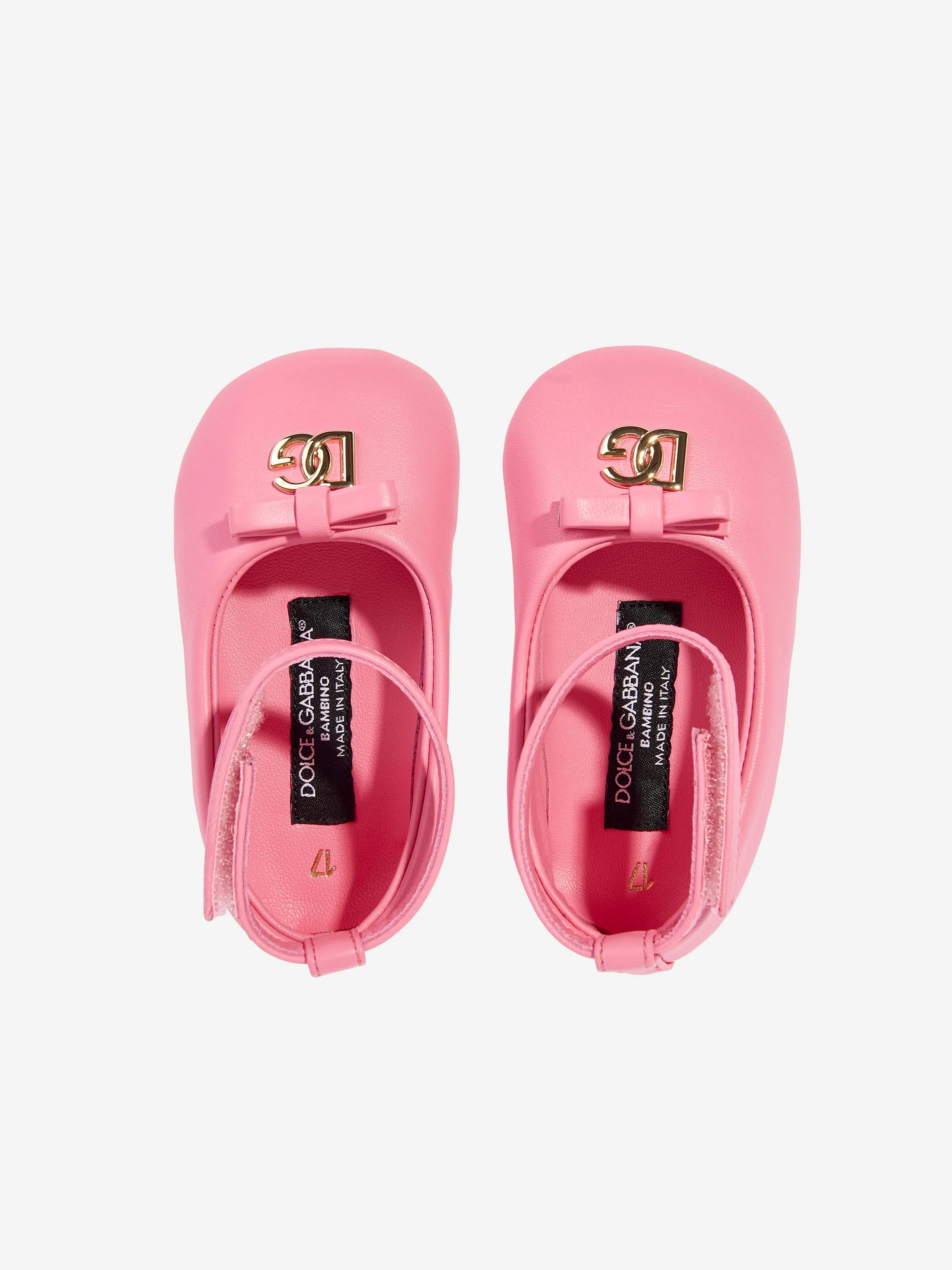 Dolce & Gabbana Baby Girls Leather Pre Walker Shoes in Pink