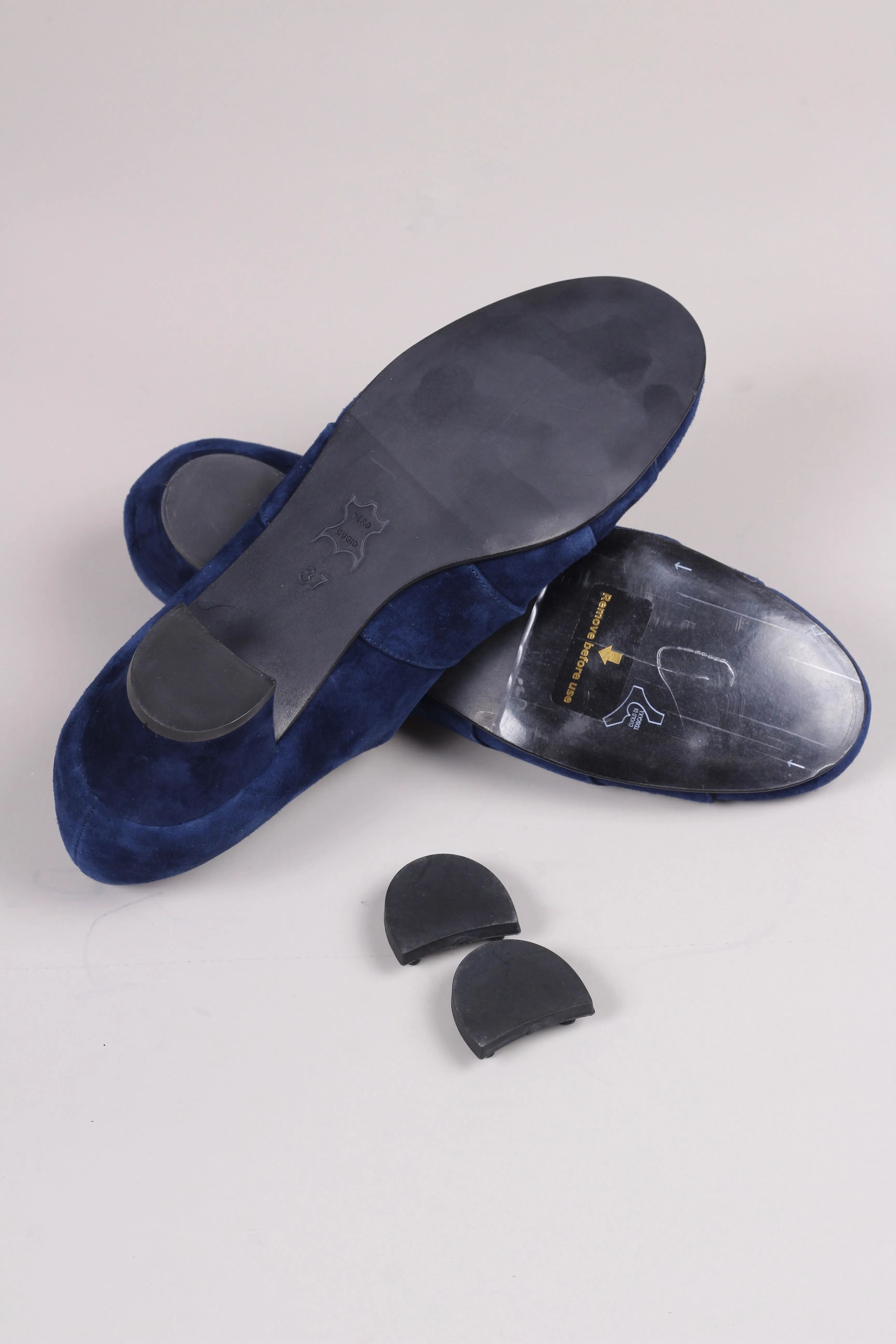 Everyday 1930s /1940s style suede sandals - Navy blue- Ida