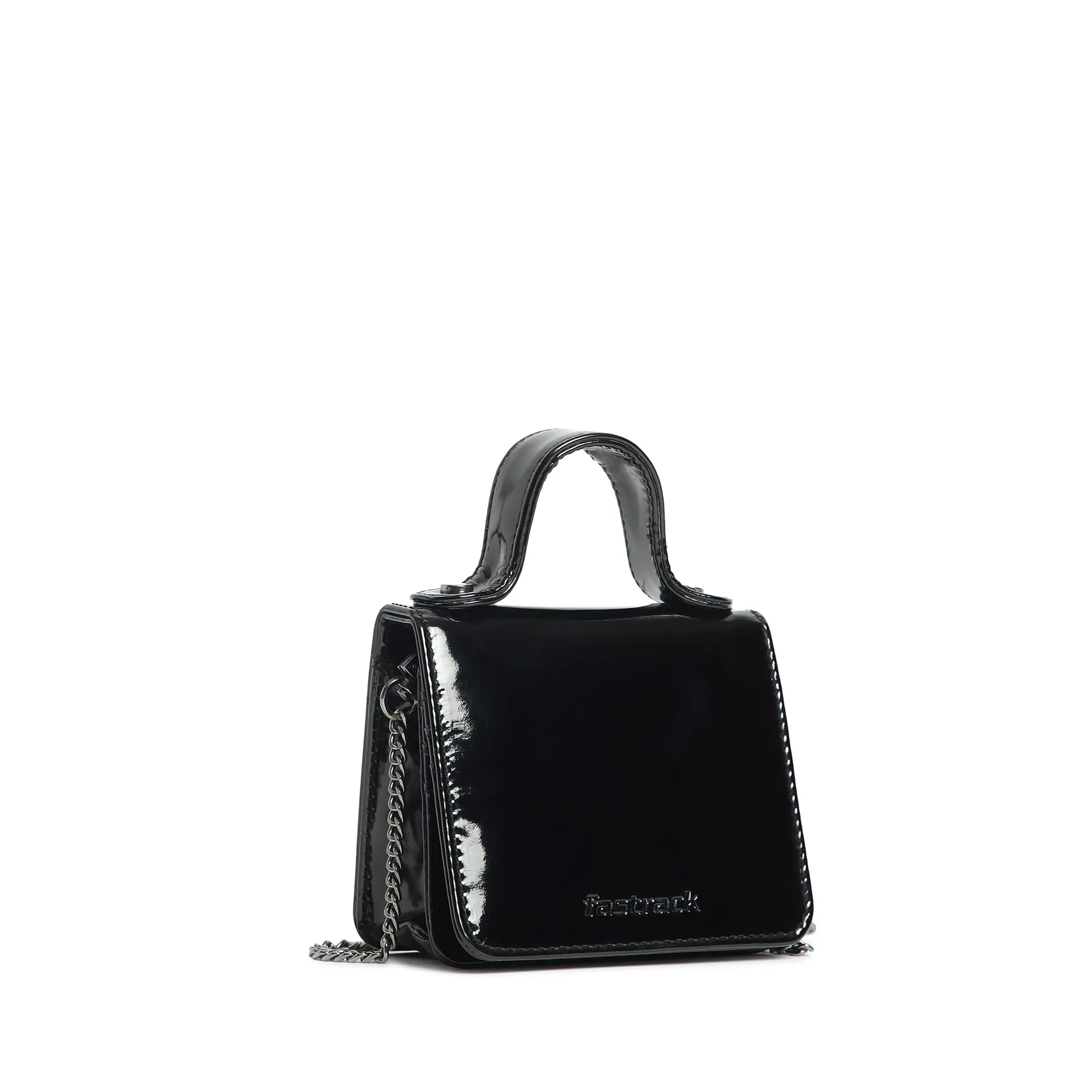 Fastrack Micro Clutch for Women | Stylish Micro Clutch with Chain Strap | Premium Clutch with Multiple Pockets made of Faux Leather