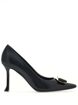 Ferragamo New Black Vara Plate Pumps for Women