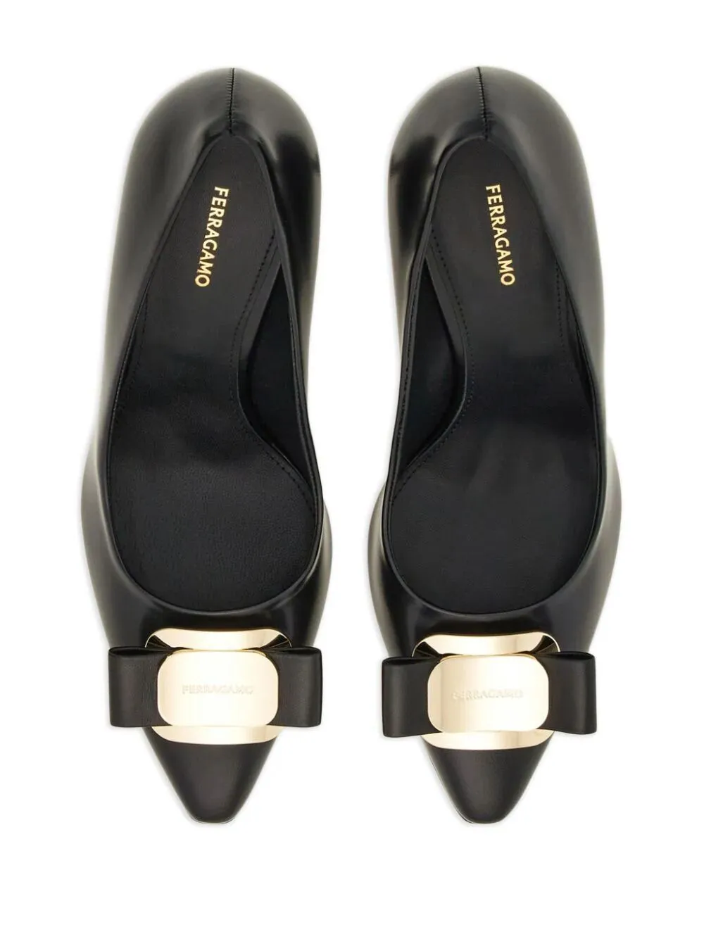 Ferragamo New Black Vara Plate Pumps for Women