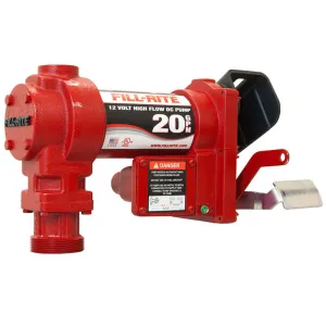 Fill-Rite 12 Volt DC High-Flow Pump (Pump Only) - 20 GPM, Heavy-Duty Cast Iron, Bronze Rotor, Rotary Vanes, UL/cUL, ATEX Certified, USA Made