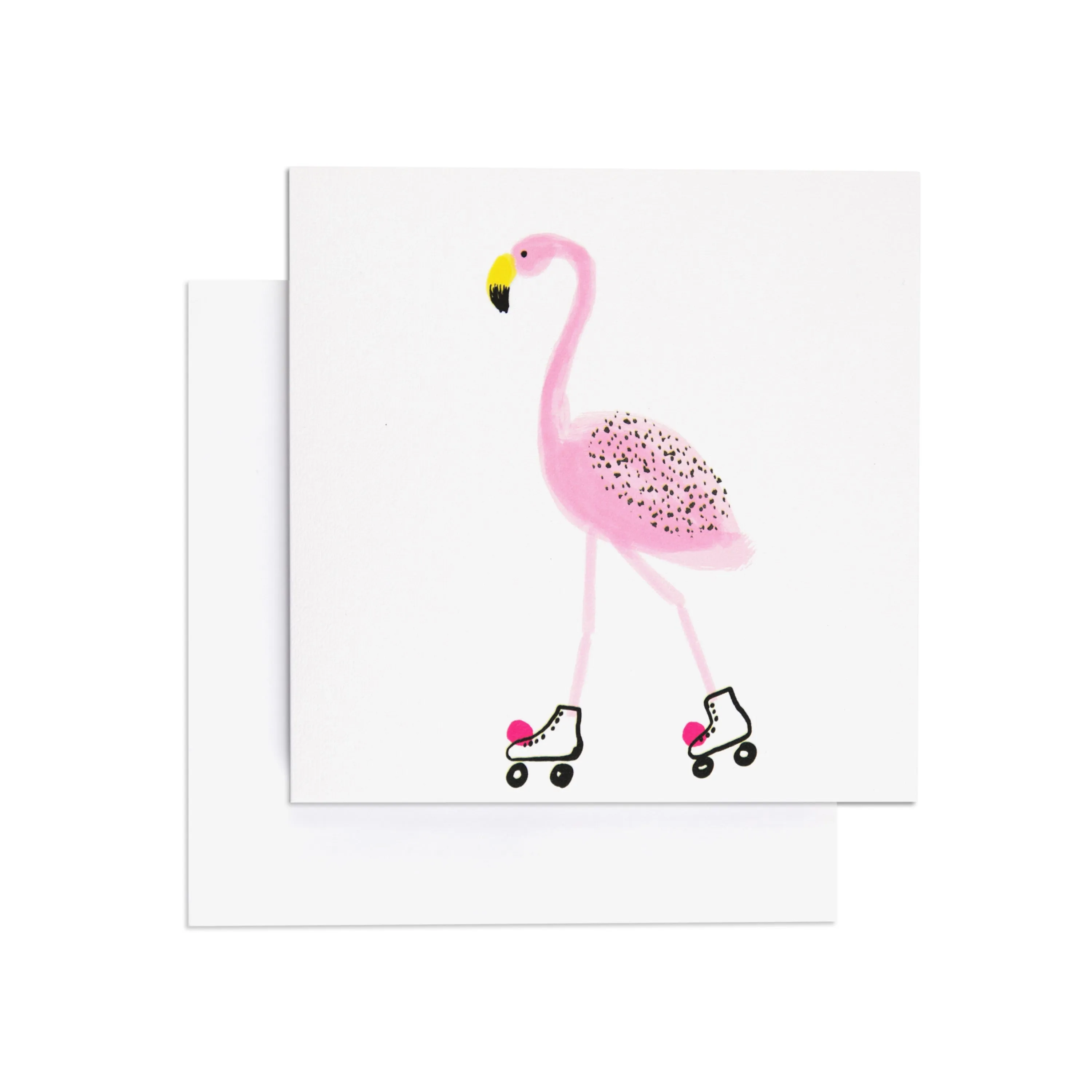 Flamingo on Roller Skates Fun Card