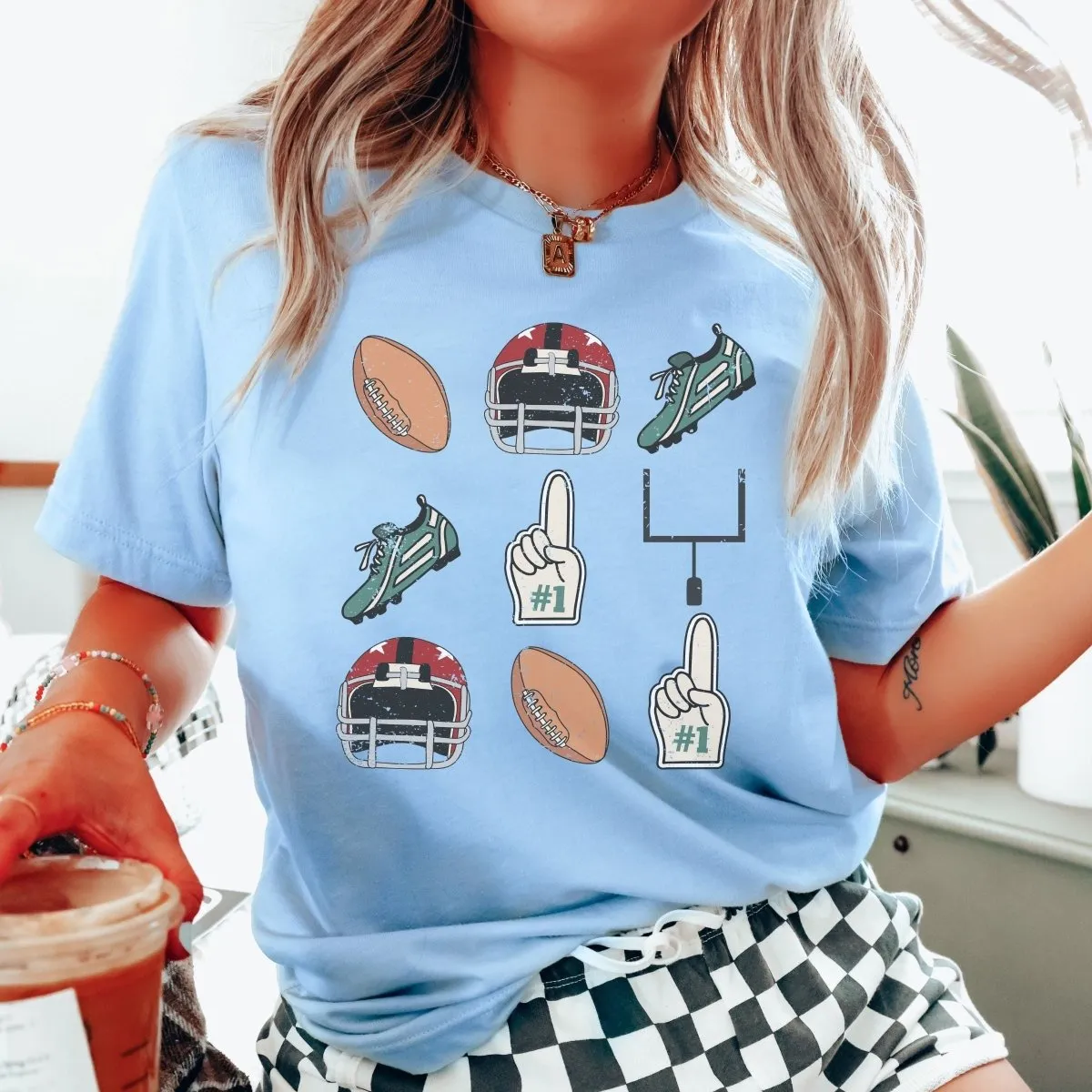 Football Collage Graphic Tee