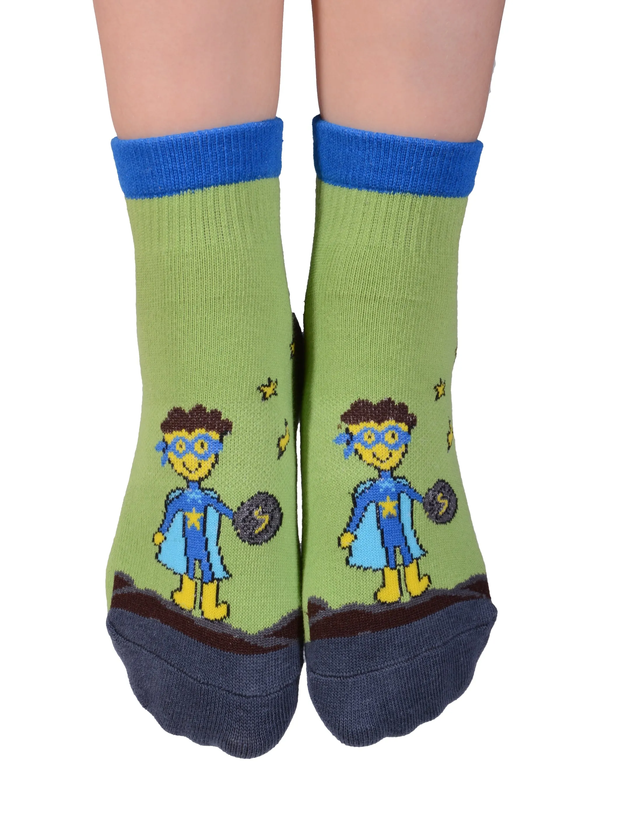 FOOTSIS Non Slip Grip Socks for Yoga, Pilates, Barre, Home, Hospital ,Mommy and Me classes ‘Hero'
