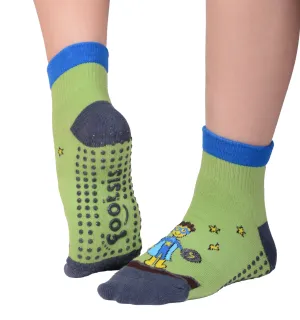 FOOTSIS Non Slip Grip Socks for Yoga, Pilates, Barre, Home, Hospital ,Mommy and Me classes ‘Hero'