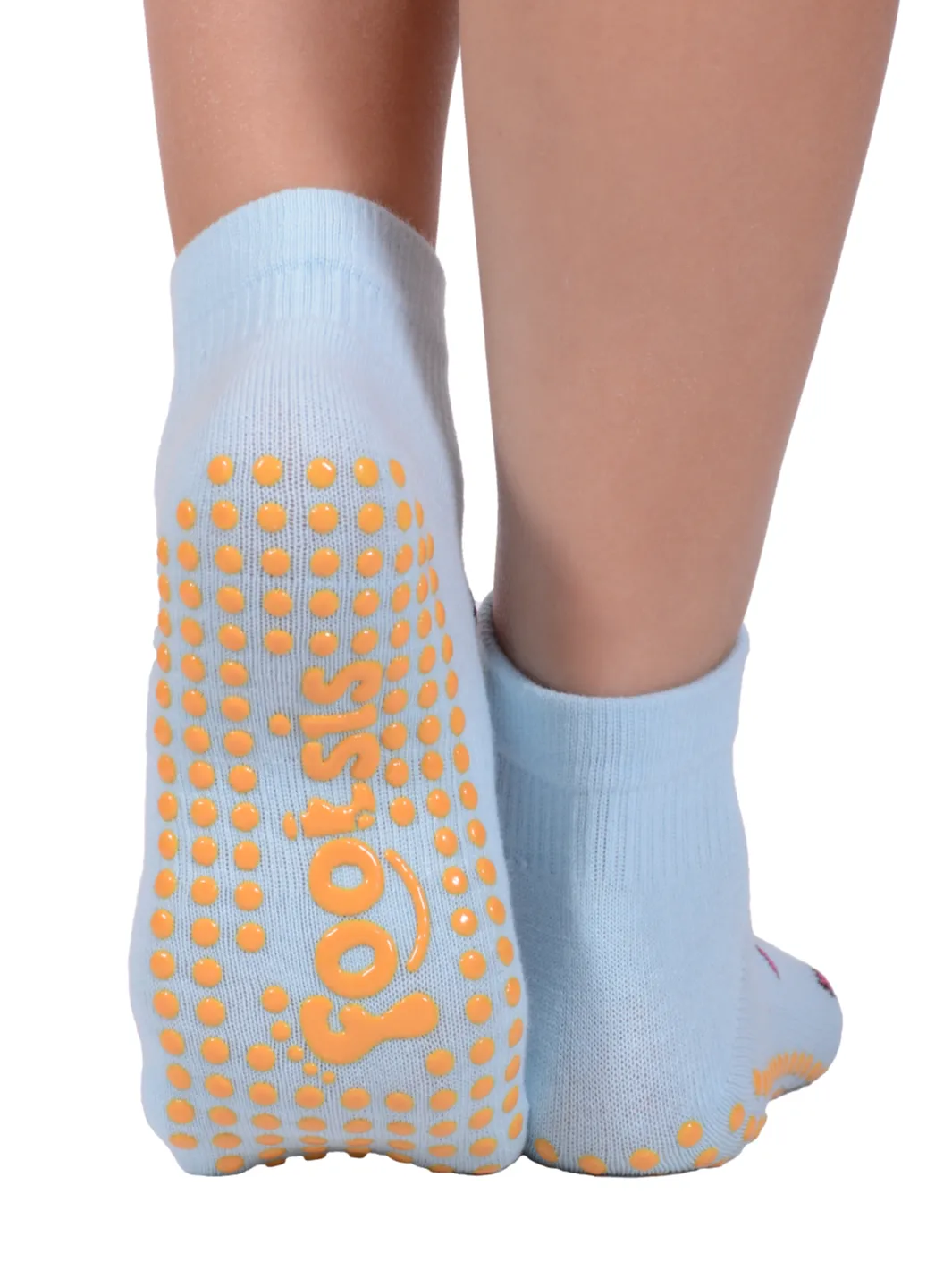 FOOTSIS Non Slip Grip Socks for Yoga, Pilates, Barre, Home, Hospital ,Mommy and Me classes "Giraffe