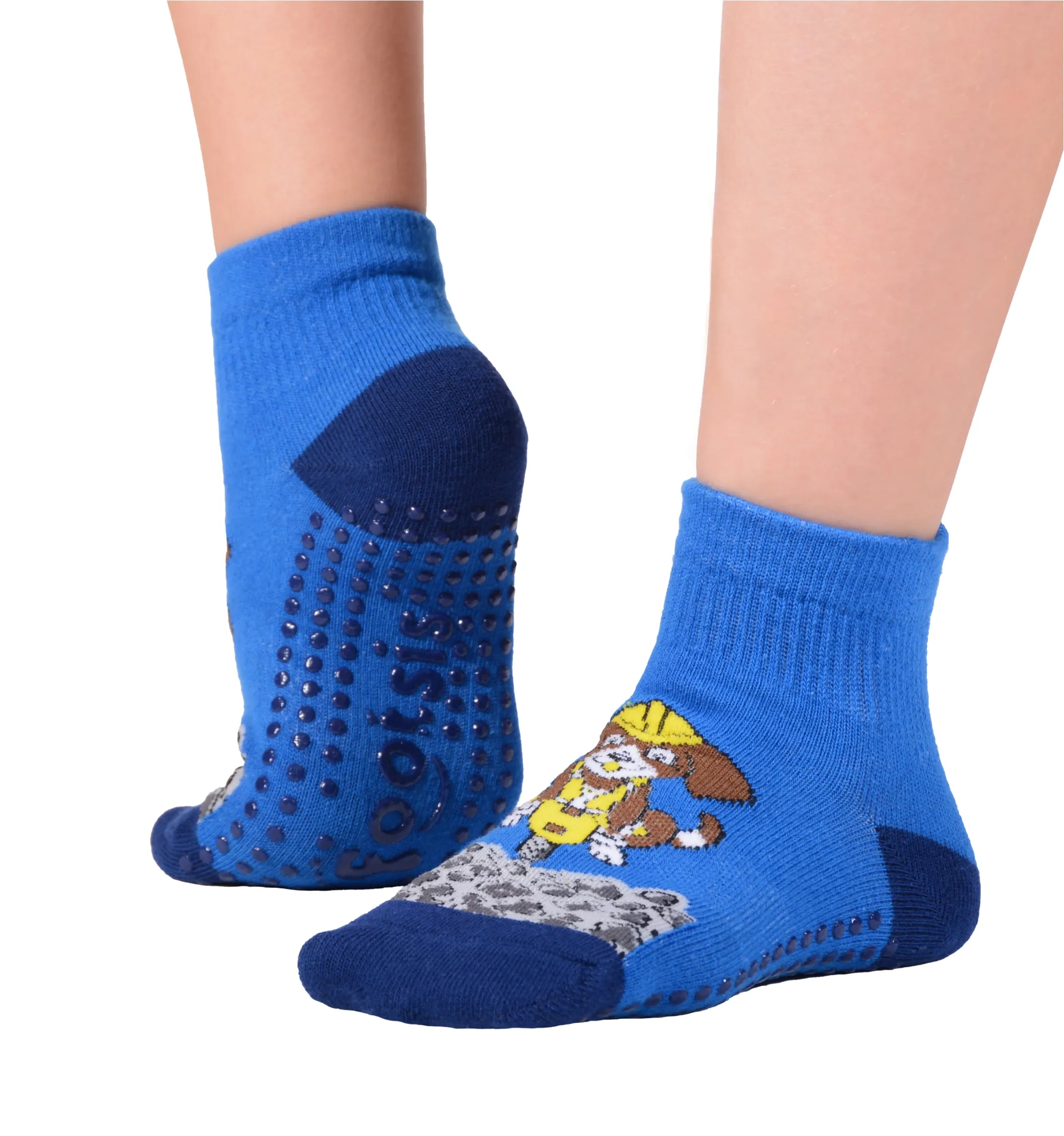 FOOTSIS Non Slip Grip Socks for Yoga, Pilates, Barre, Home, Hospital ,Mommy and Me classes "Puppy"