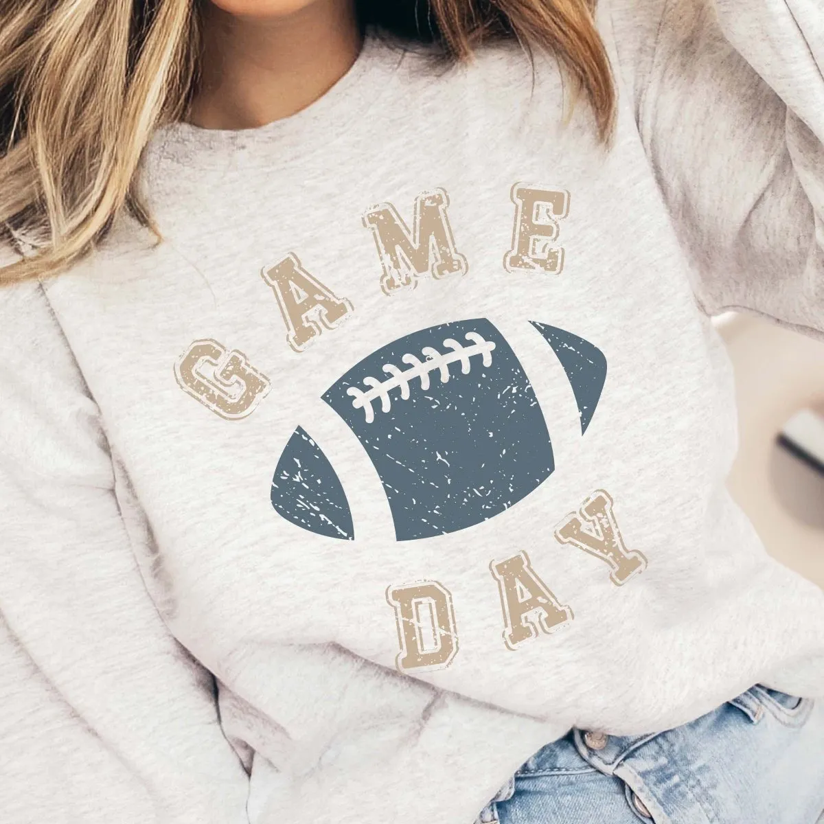 Game Day Blue Football Wholesale Sweatshirt - Popular Item
