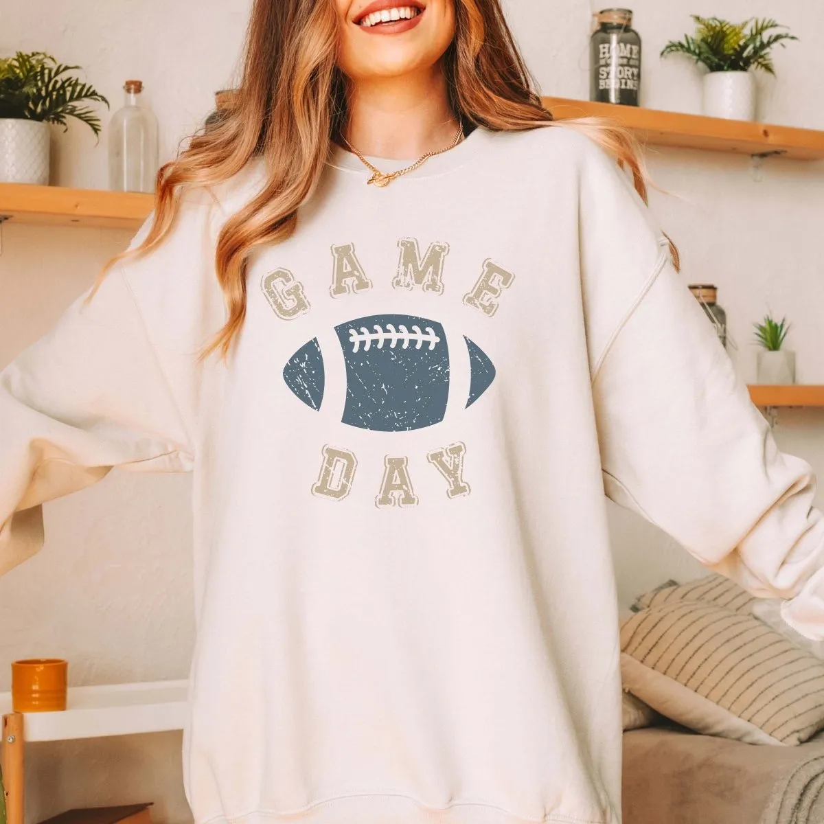 Game Day Blue Football Wholesale Sweatshirt - Popular Item
