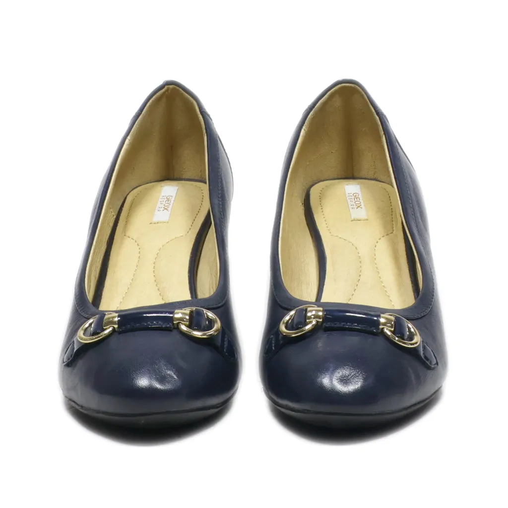 Geox Wedge Shoes Leather Blue Colour For Women