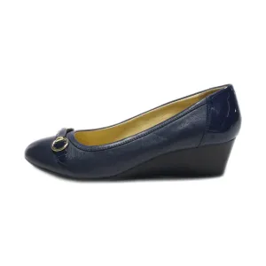 Geox Wedge Shoes Leather Blue Colour For Women