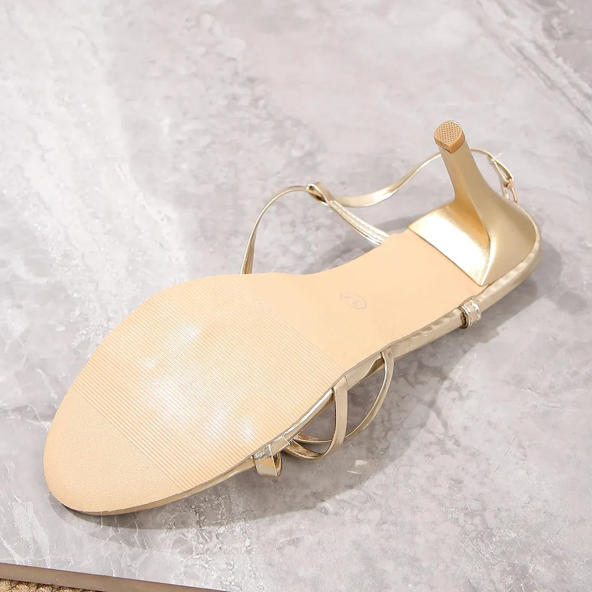 Gilded Glam Stiletto Sandals