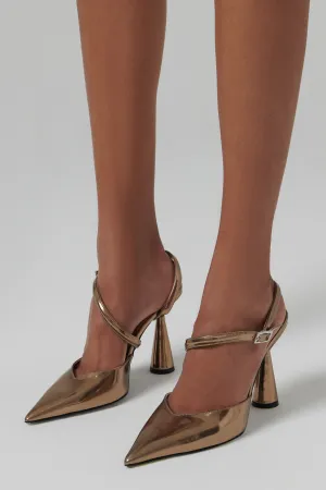 Gold Arya 90 High-Heel Pump