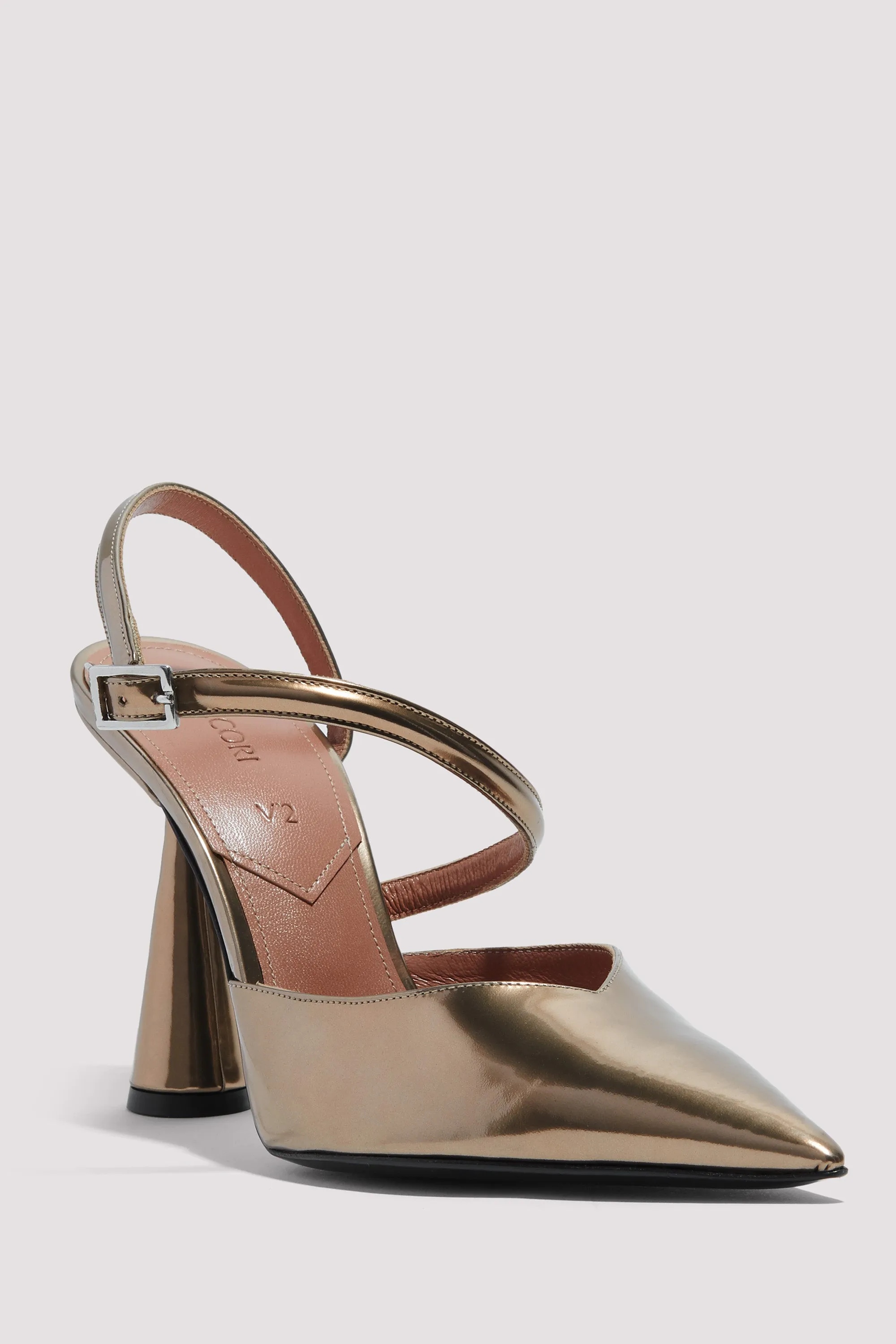 Gold Arya 90 High-Heel Pump