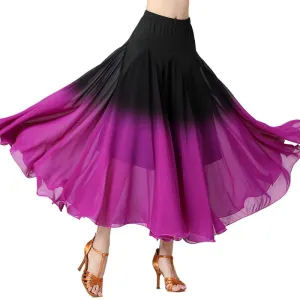 Gradient Chiffon Ballroom Dance Skirt