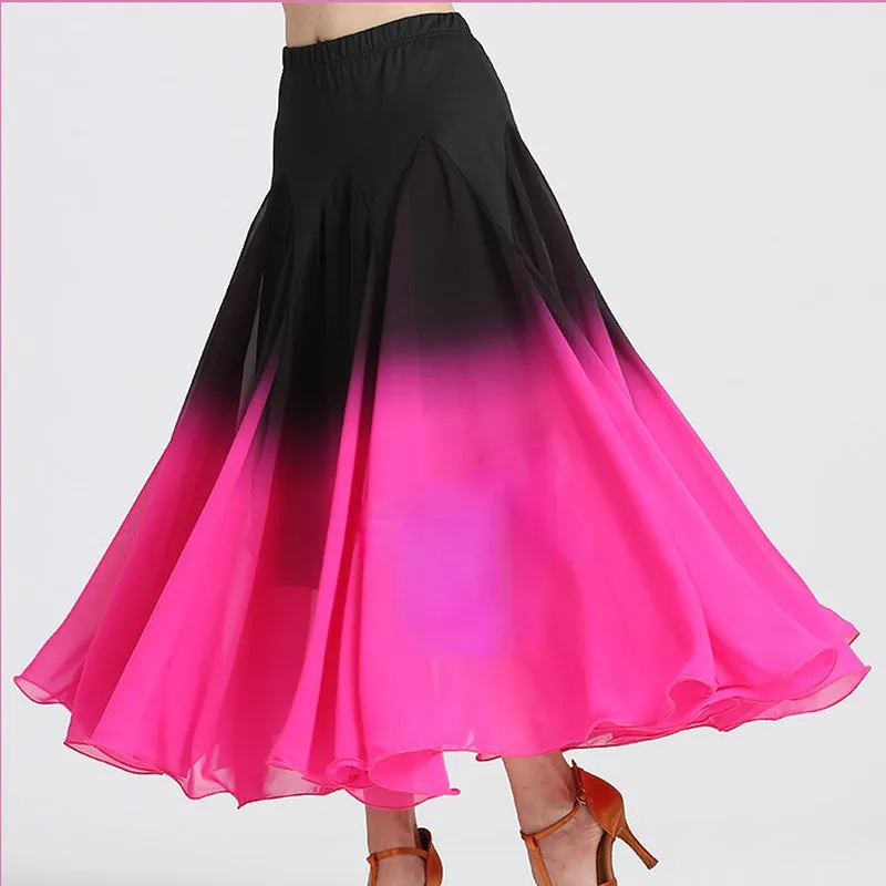 Gradient Chiffon Ballroom Dance Skirt