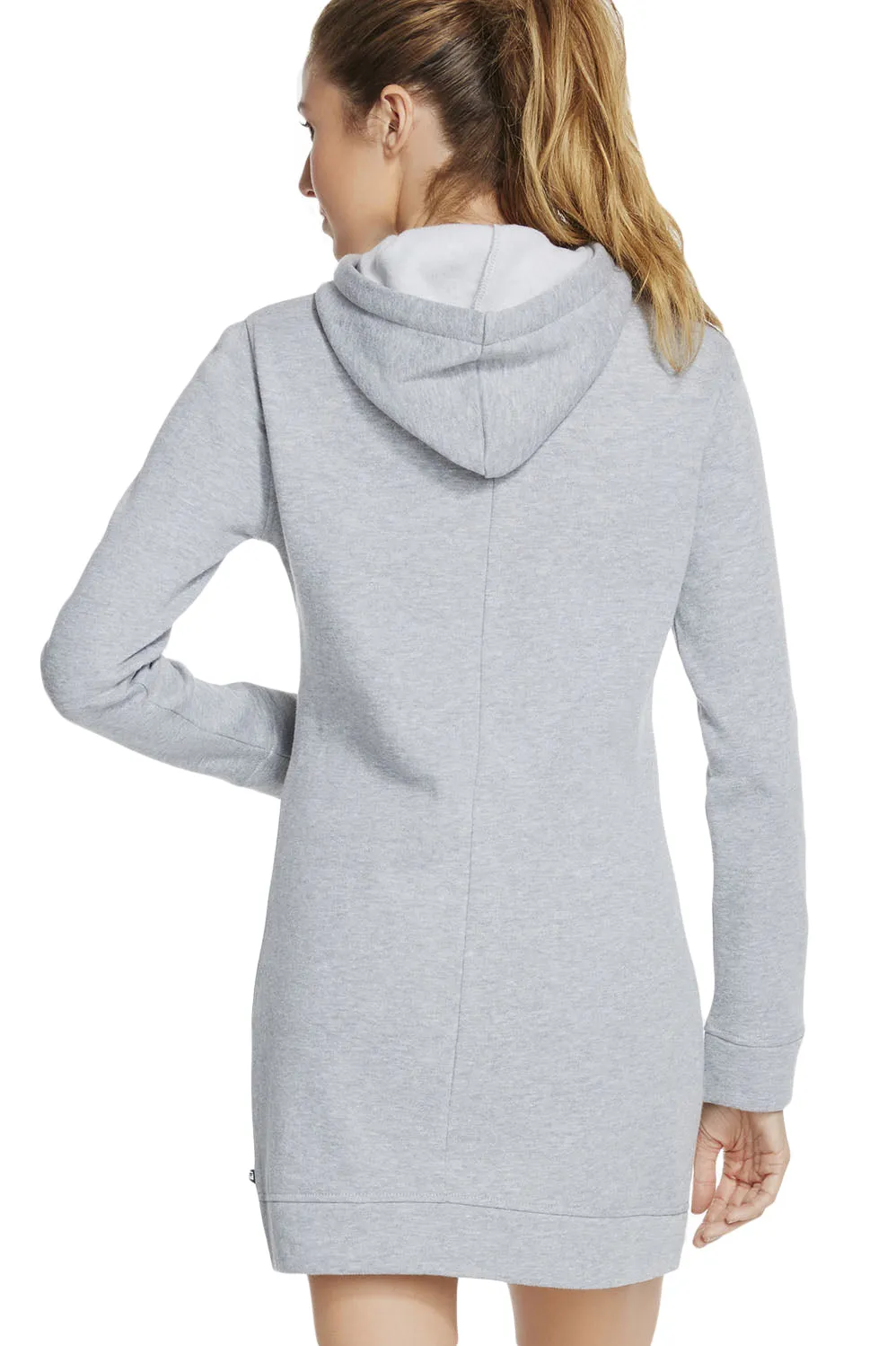 Gray Slim Fit Pocket Front Hoodie Mini Dress
