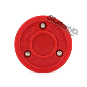 Green Biscuit Hockey Puck - Red