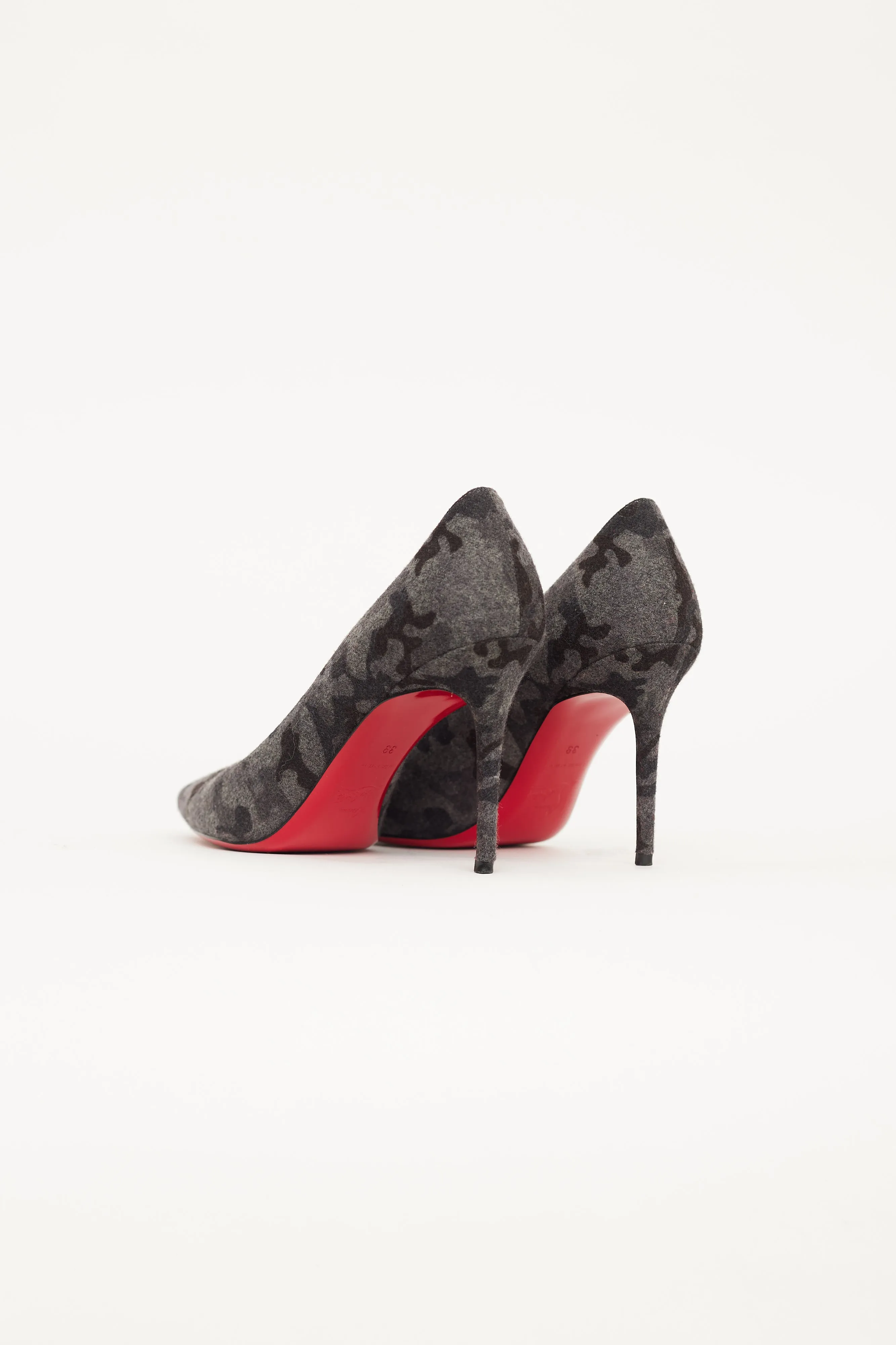 Grey Suede Camo Decollete 554 Pump