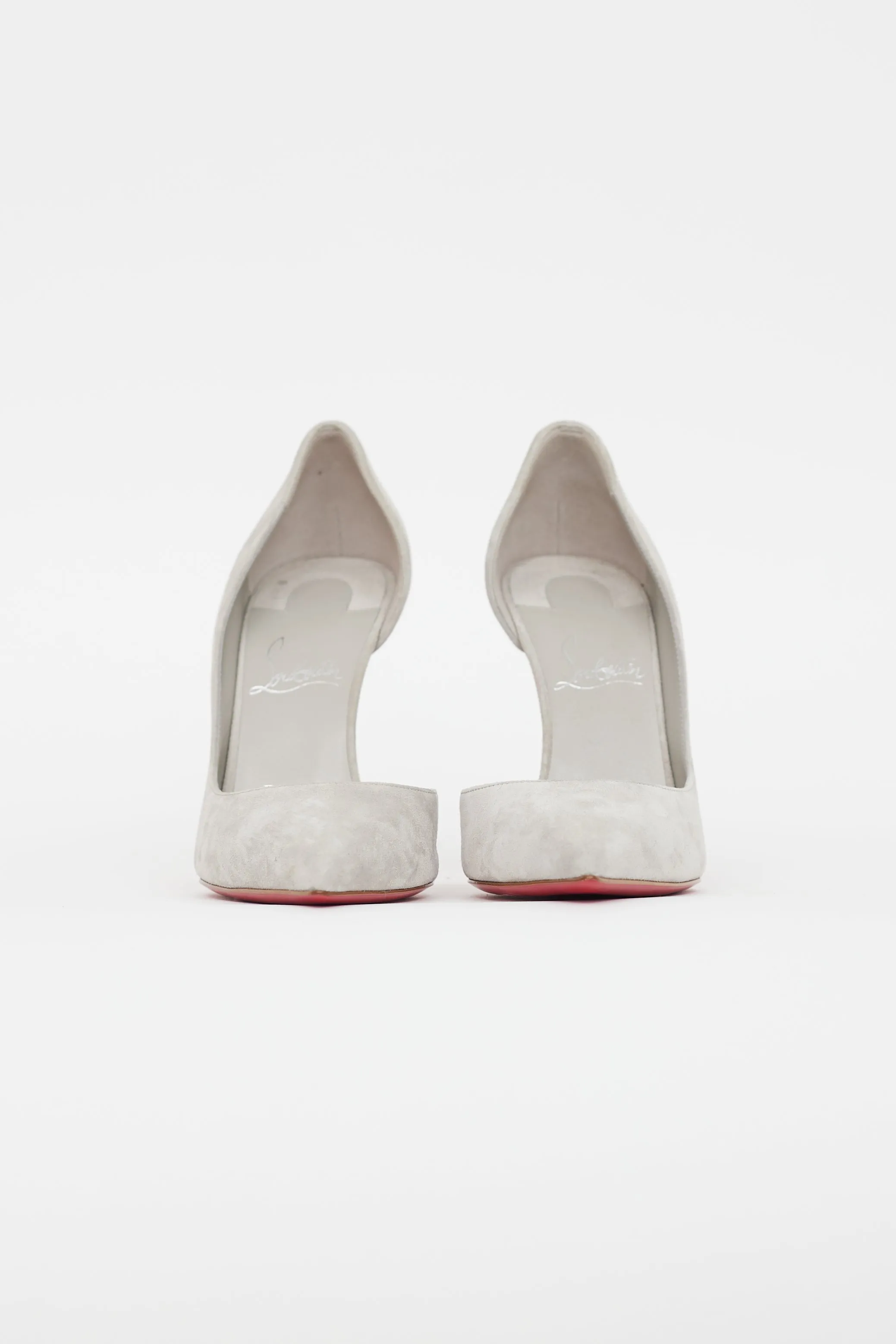Grey Suede Pointed Toe Pump