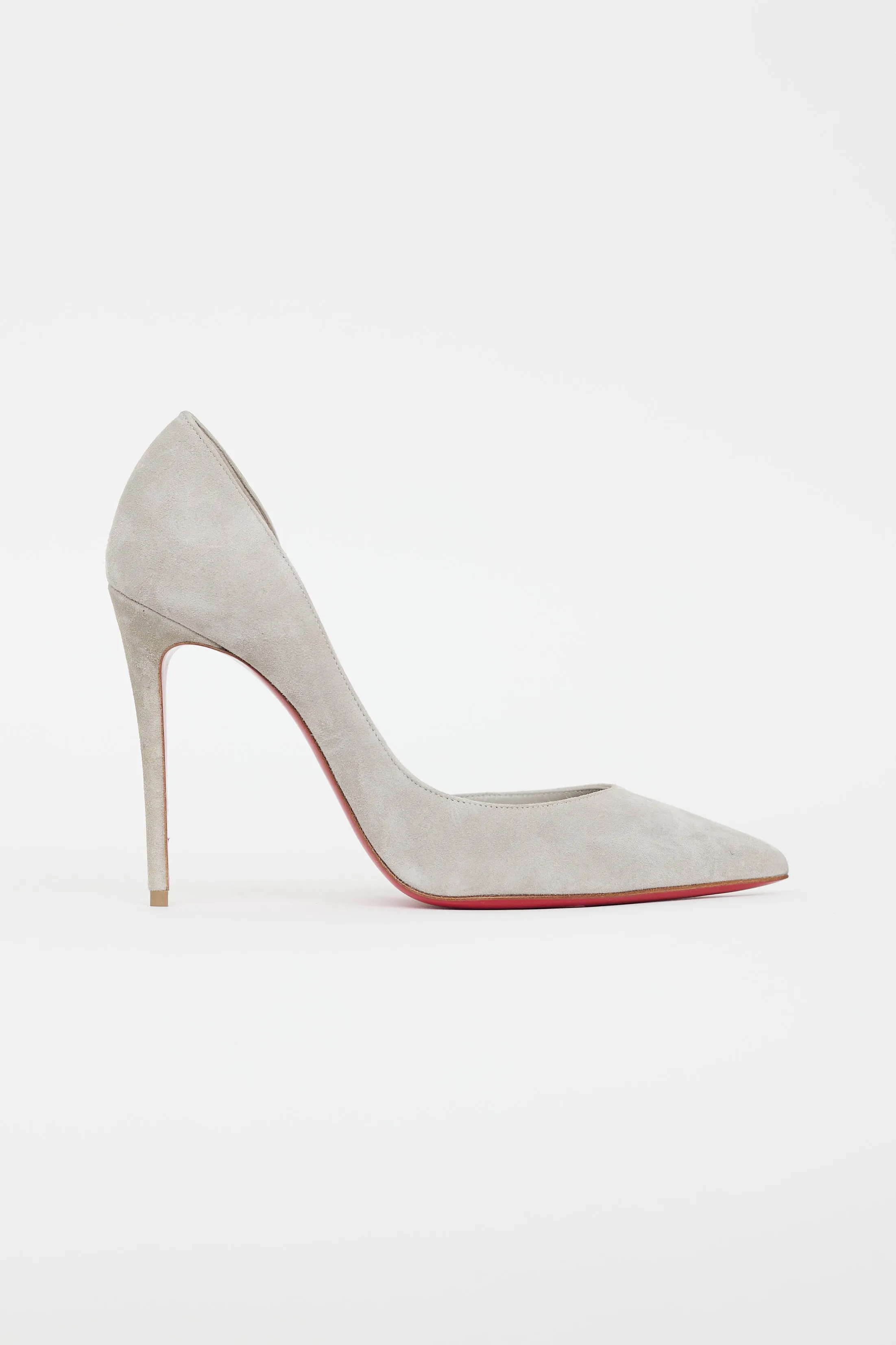 Grey Suede Pointed Toe Pump
