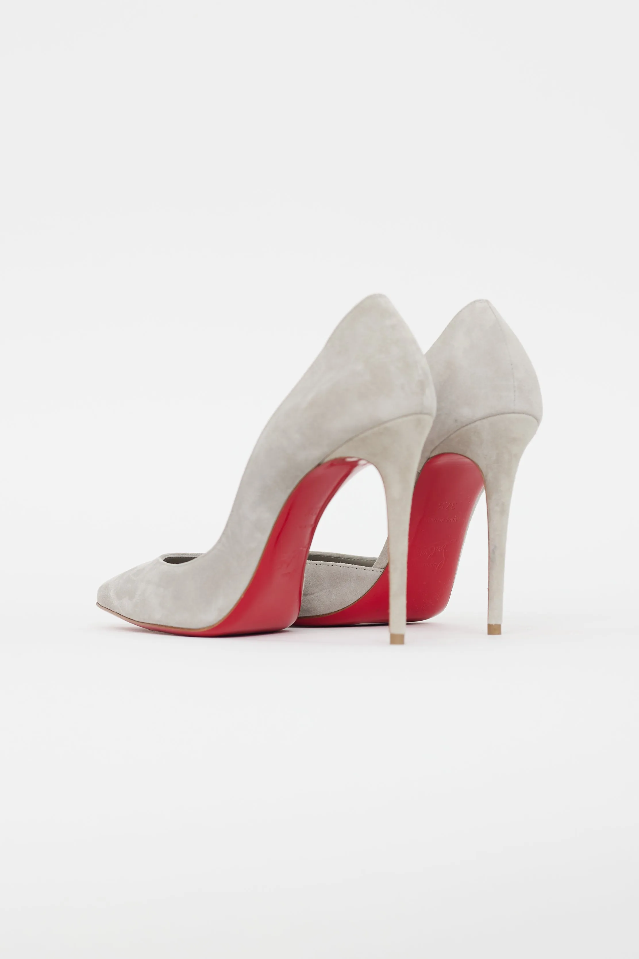 Grey Suede Pointed Toe Pump