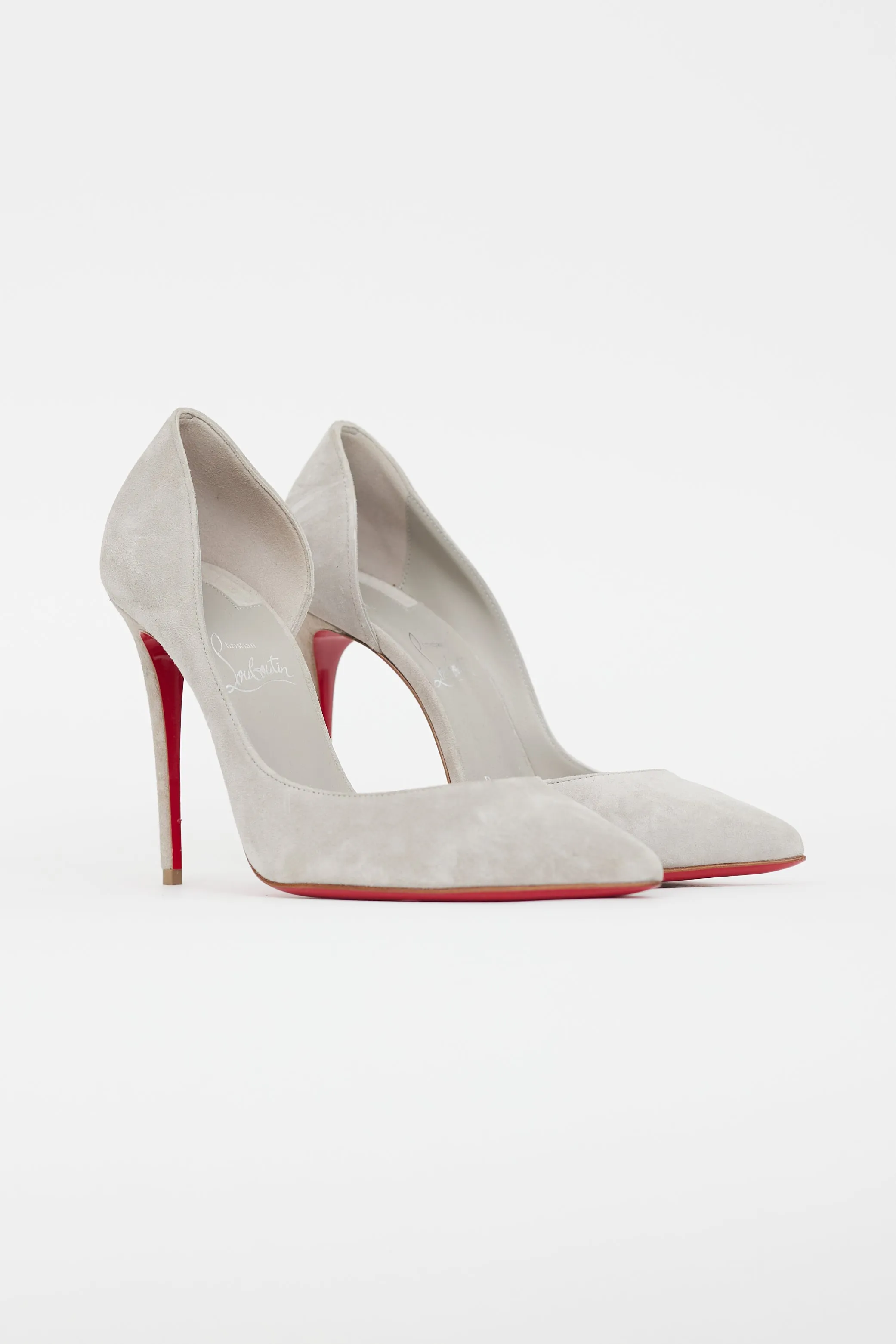 Grey Suede Pointed Toe Pump