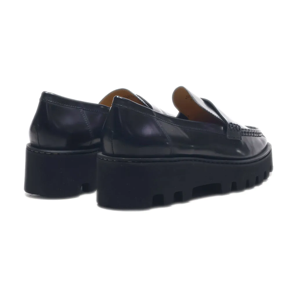 H&M Wedge Shoes Leather Black Colour For Women