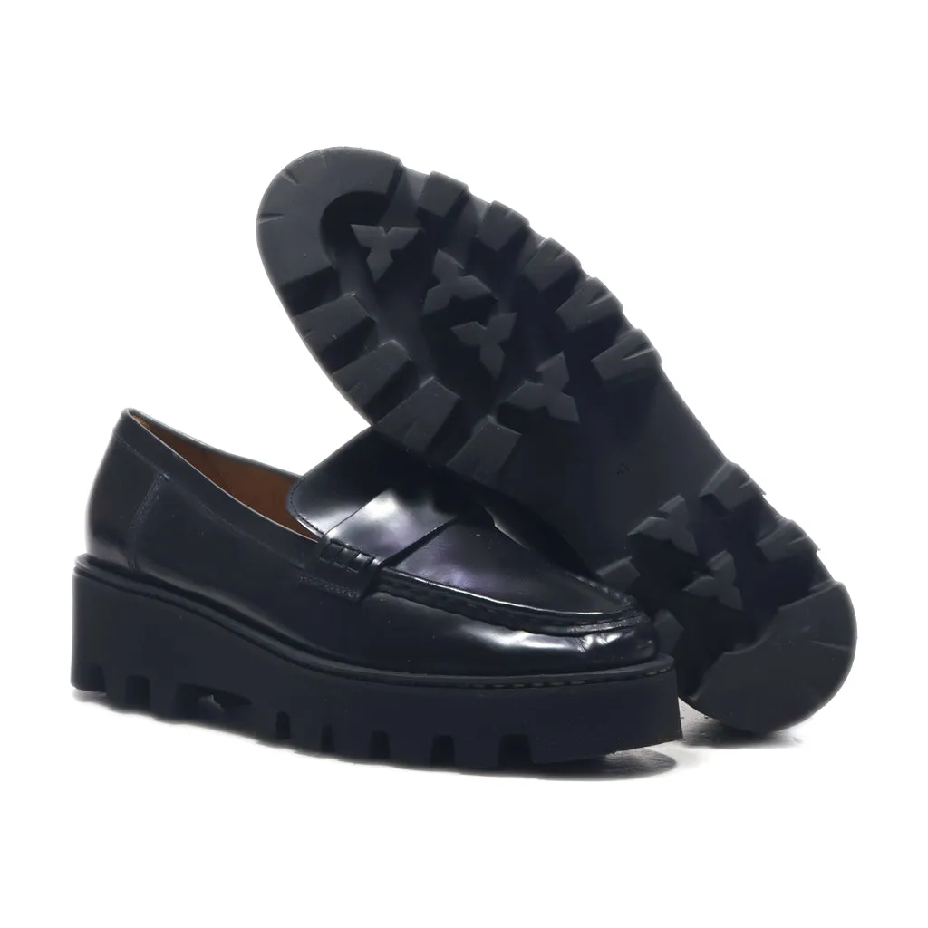 H&M Wedge Shoes Leather Black Colour For Women