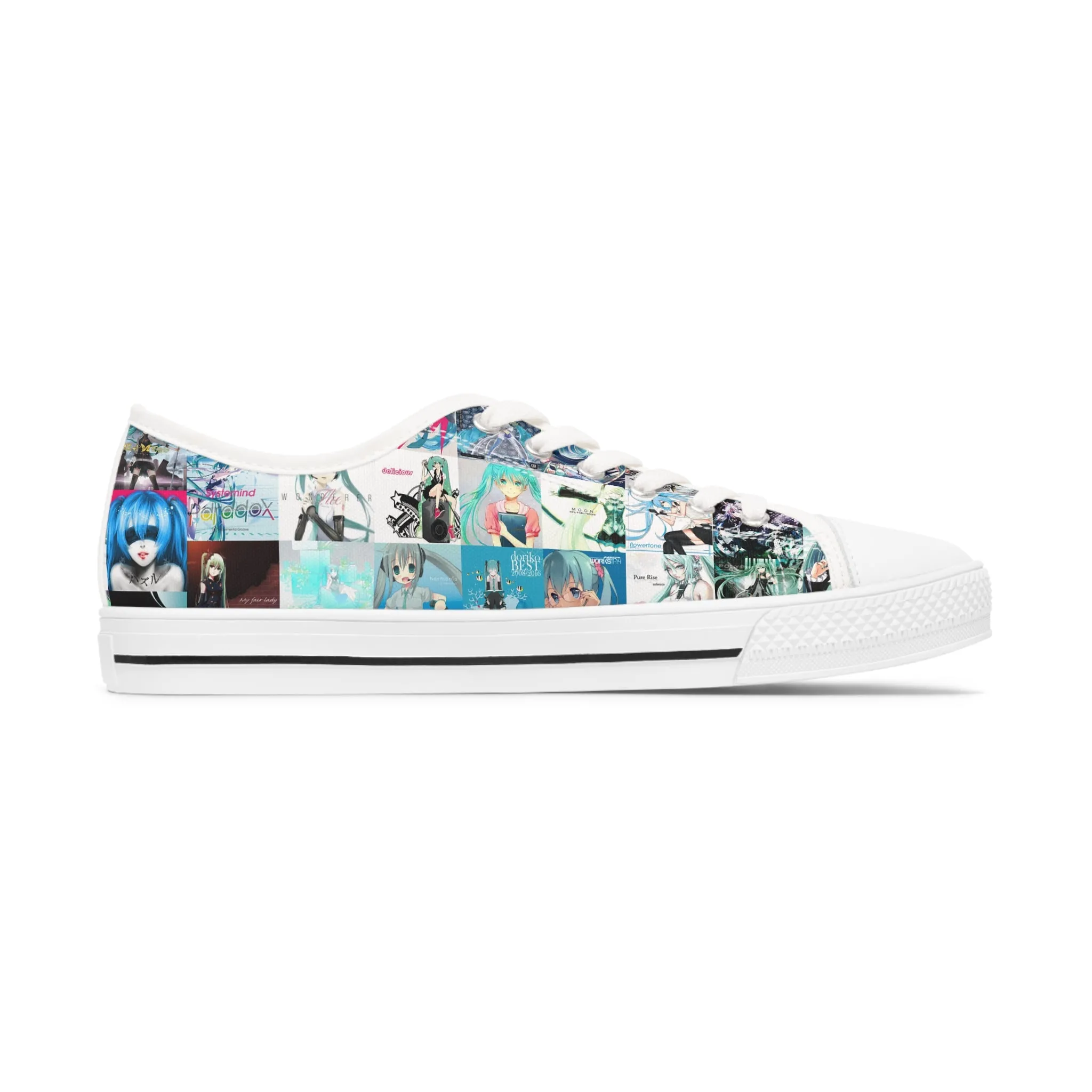 Hatsune Miku Album Cover Collage Women's Low Top Sneakers