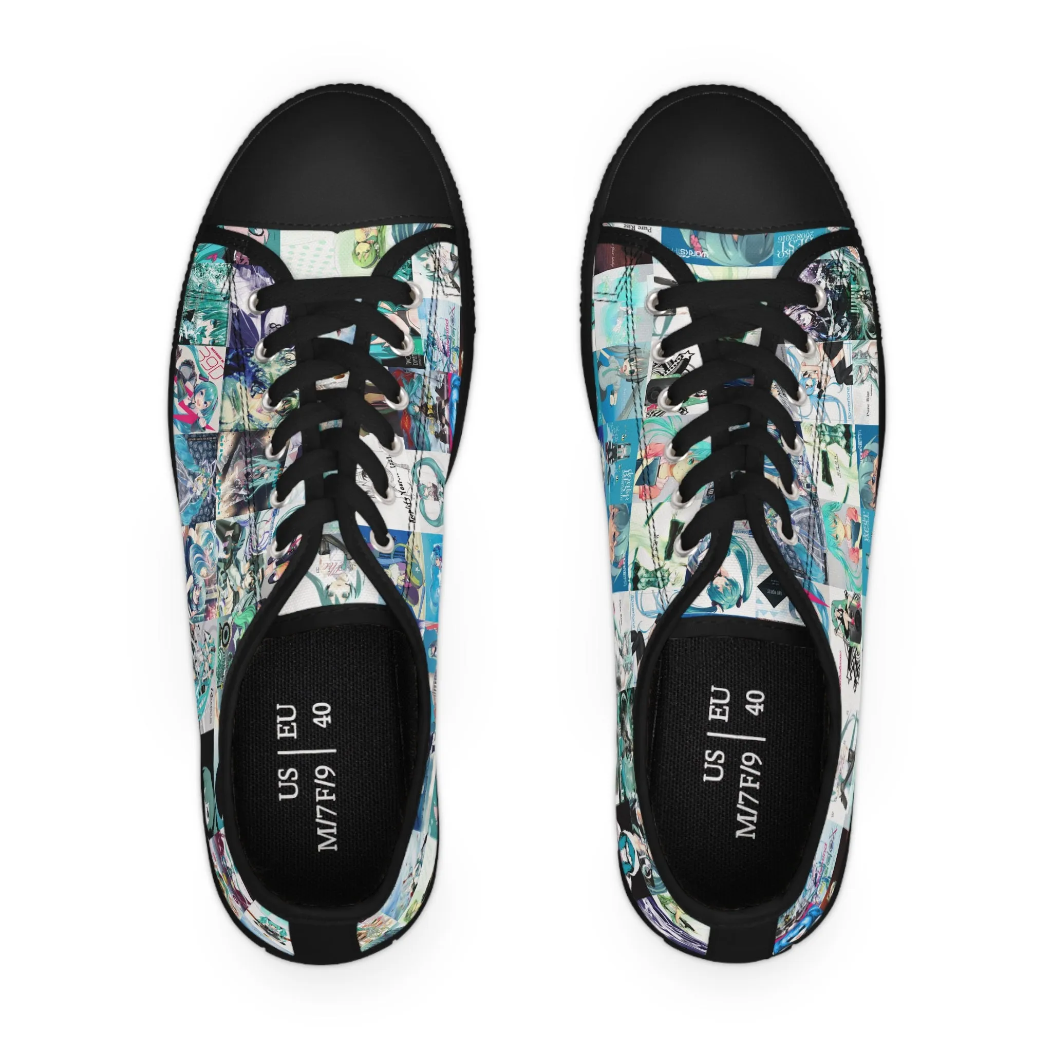 Hatsune Miku Album Cover Collage Women's Low Top Sneakers