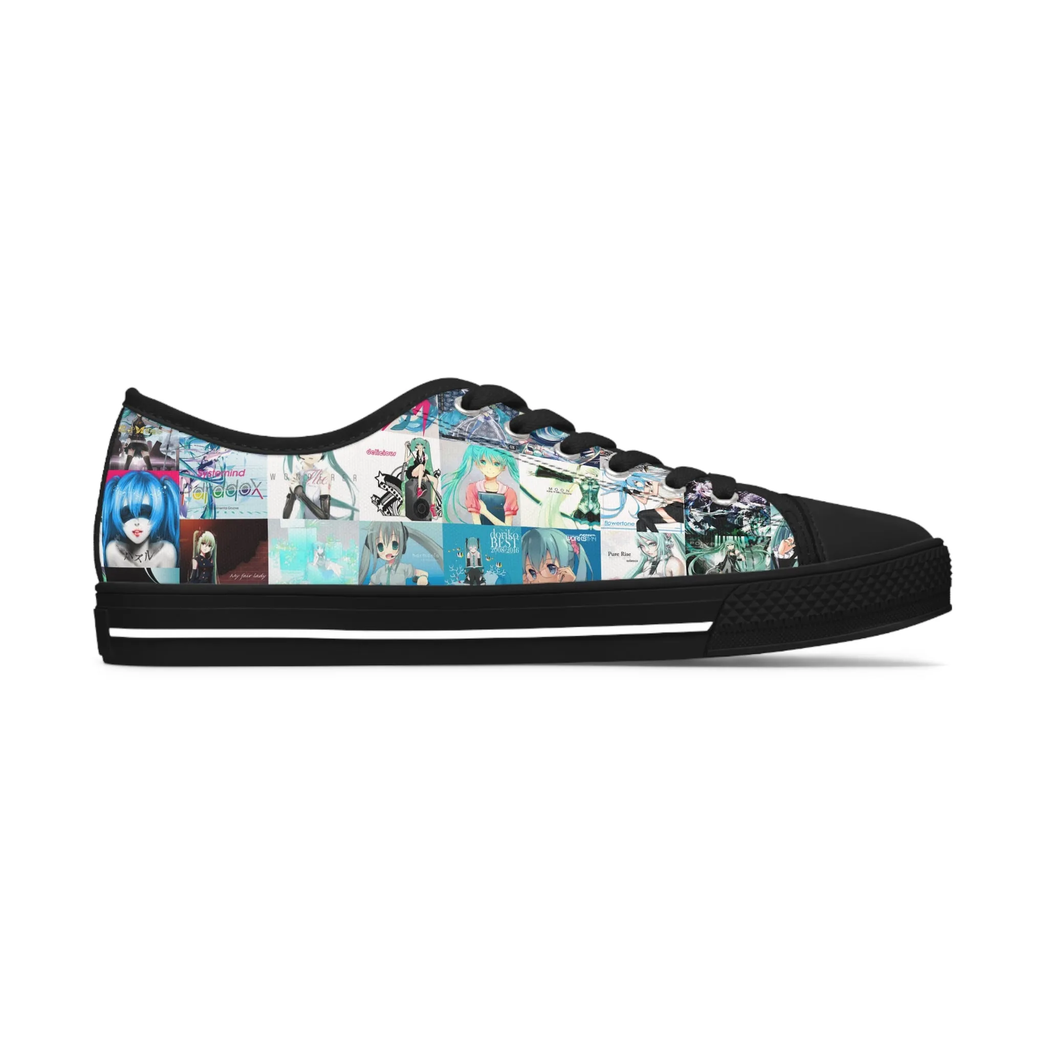 Hatsune Miku Album Cover Collage Women's Low Top Sneakers