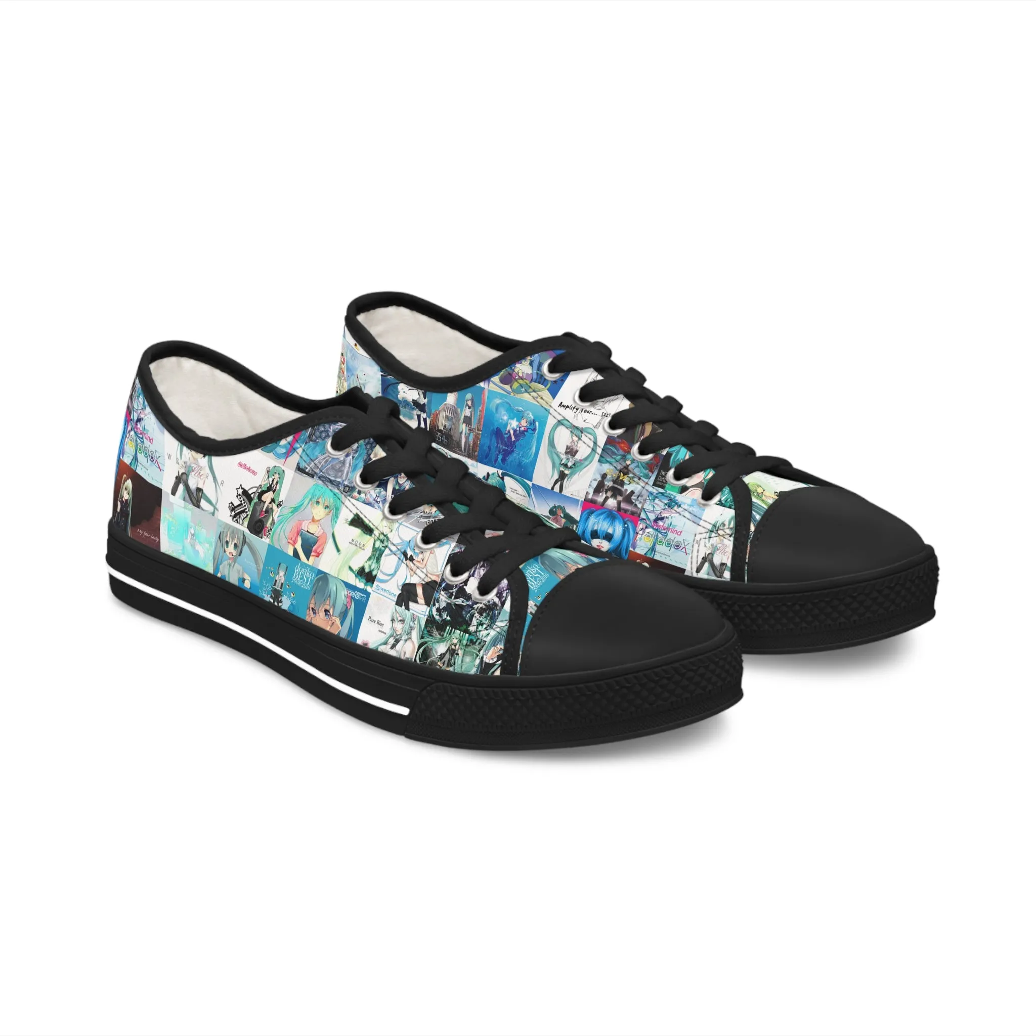 Hatsune Miku Album Cover Collage Women's Low Top Sneakers