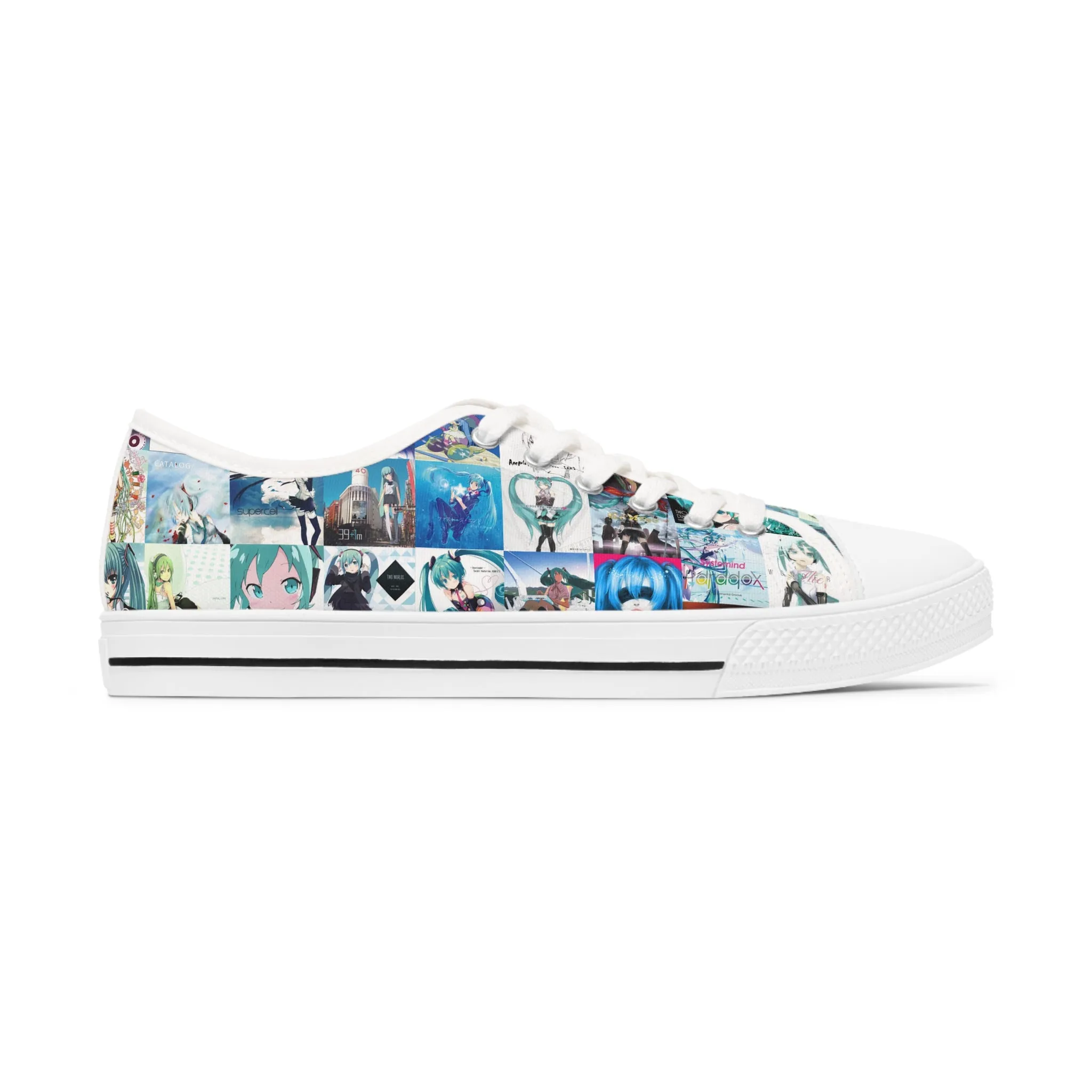 Hatsune Miku Album Cover Collage Women's Low Top Sneakers