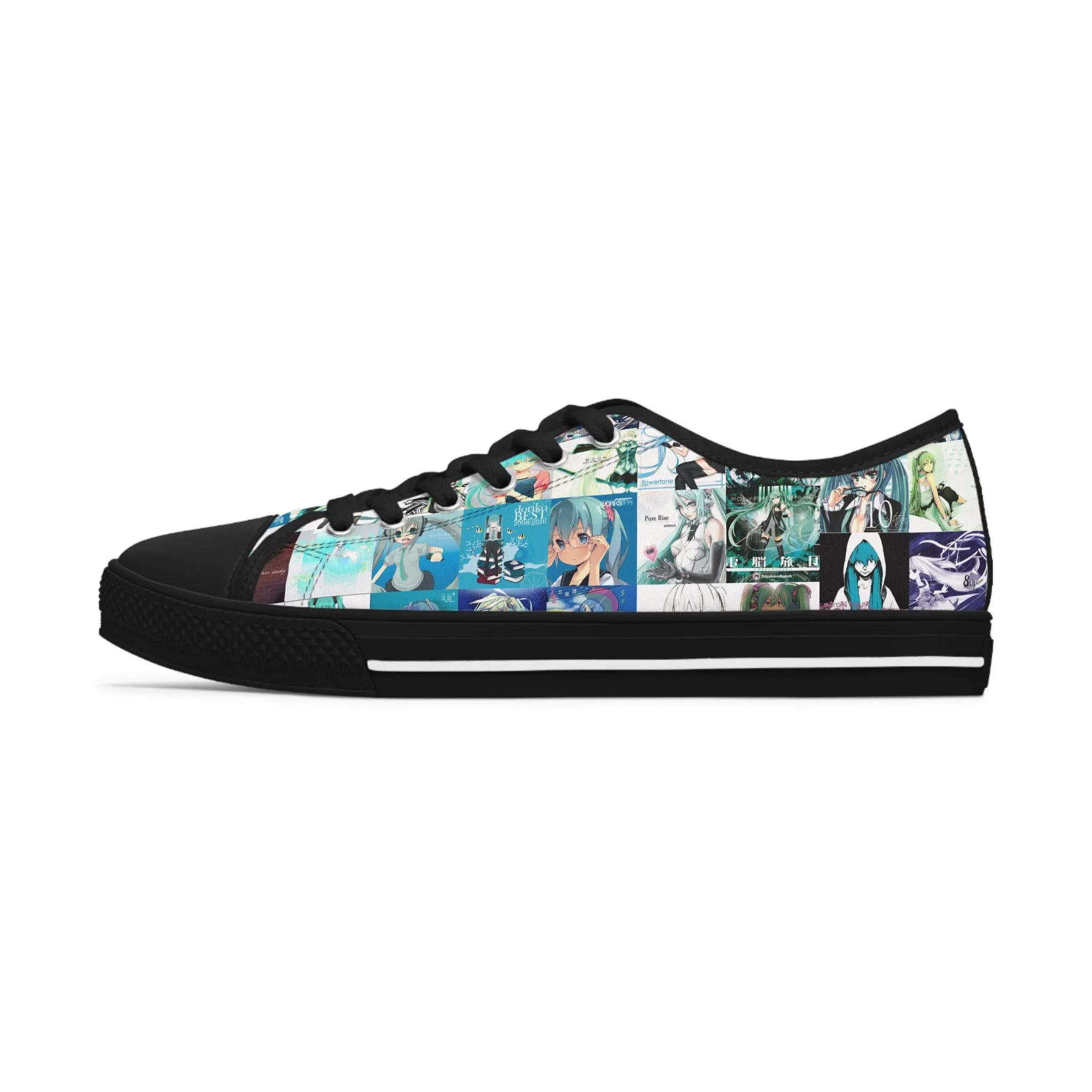 Hatsune Miku Album Cover Collage Women's Low Top Sneakers