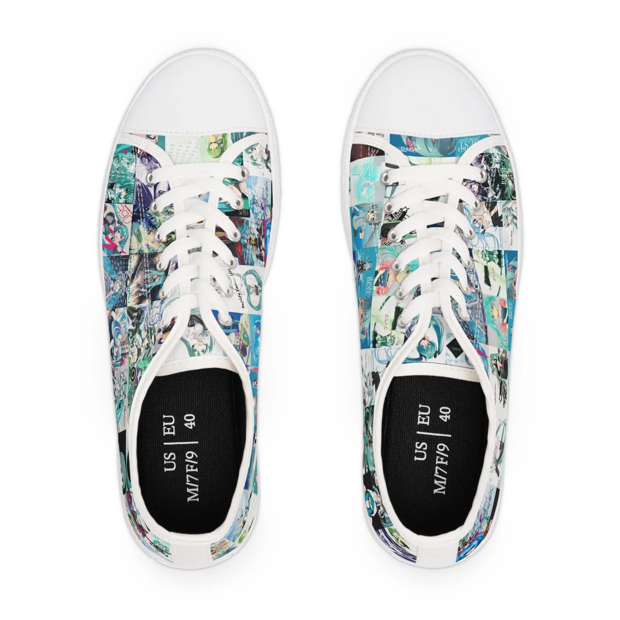 Hatsune Miku Album Cover Collage Women's Low Top Sneakers