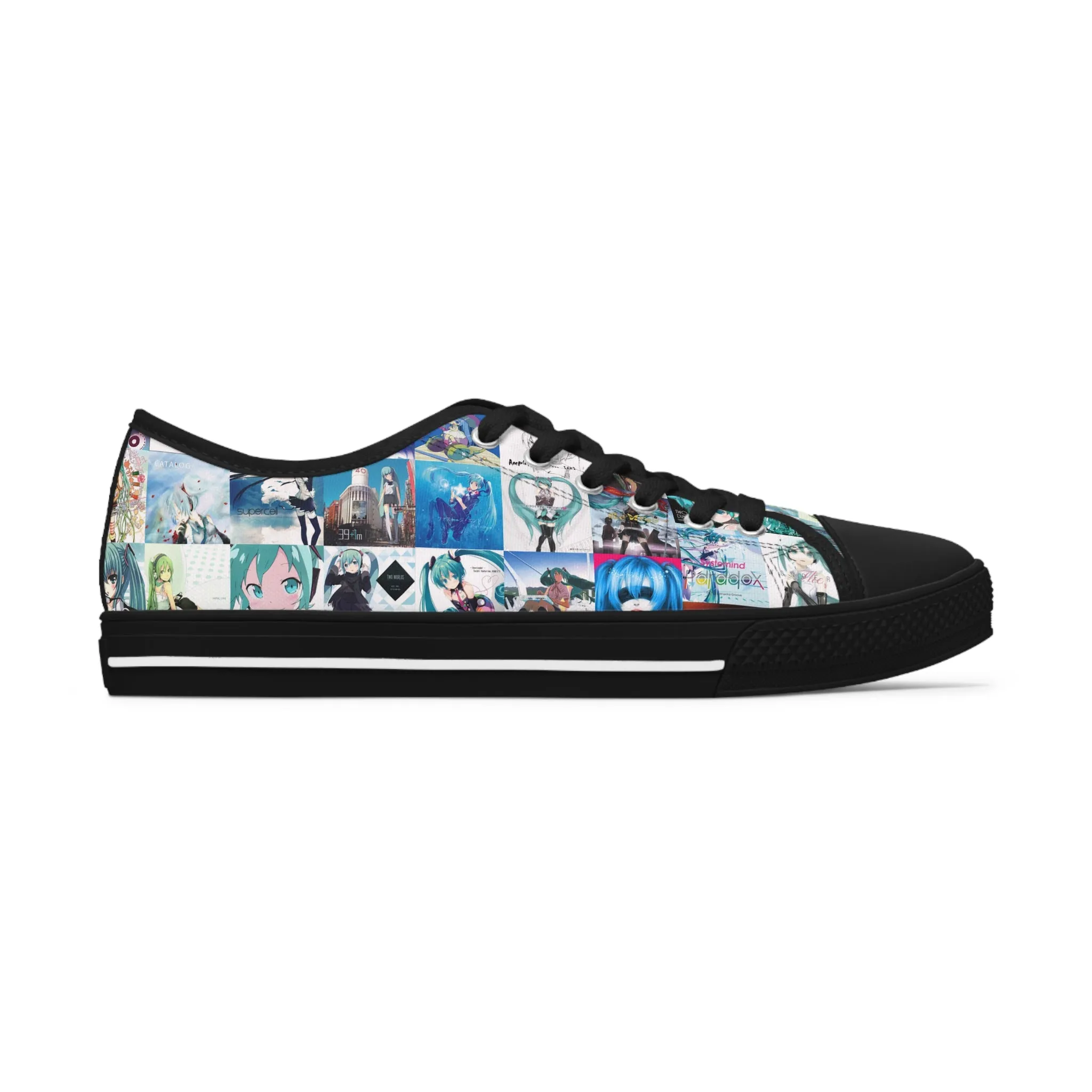 Hatsune Miku Album Cover Collage Women's Low Top Sneakers
