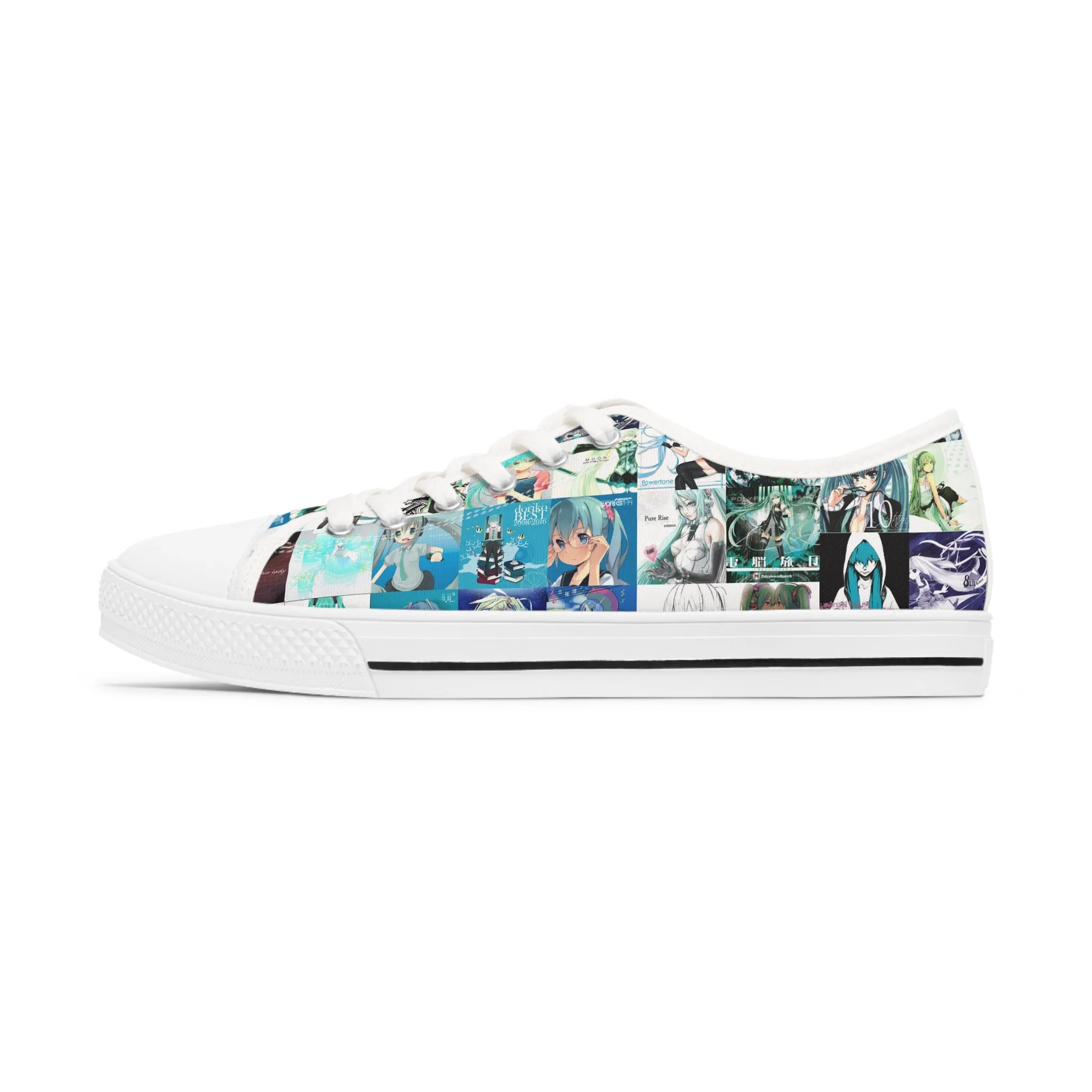 Hatsune Miku Album Cover Collage Women's Low Top Sneakers