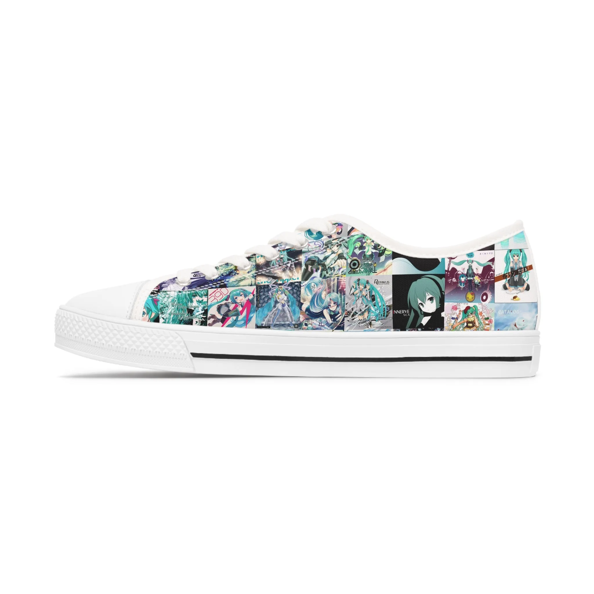 Hatsune Miku Album Cover Collage Women's Low Top Sneakers