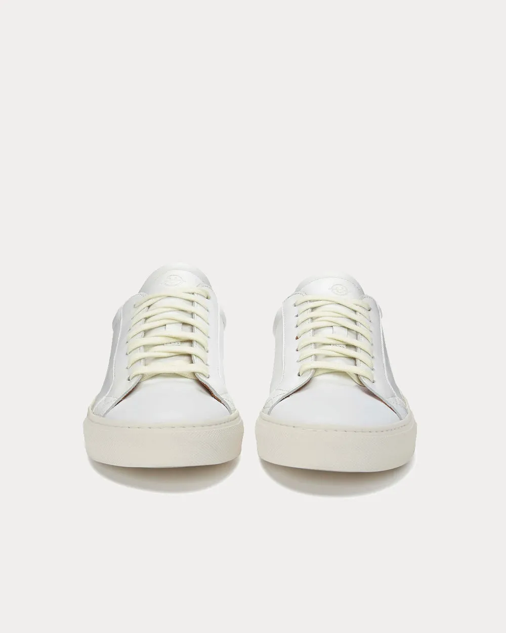 Helier Leather White Low Top Sneakers