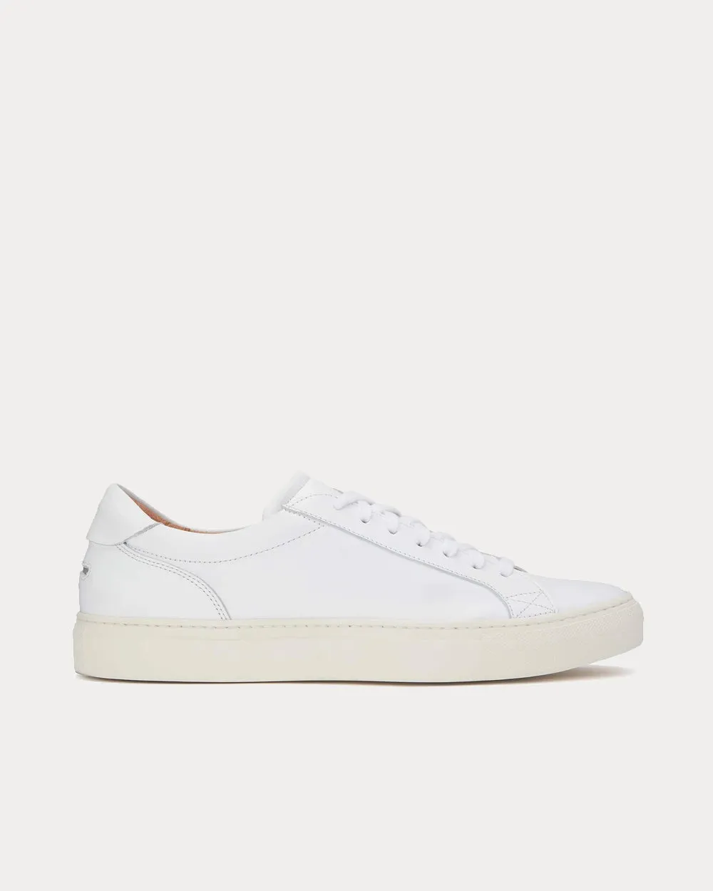 Helier Leather White Low Top Sneakers