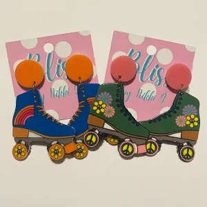 Hippie Roller Skates Acrylic Statement Earrings- More Styles Available!