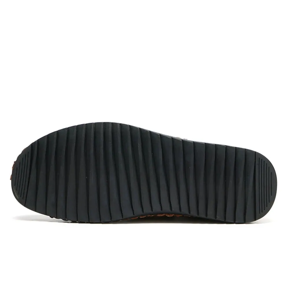 Hnzxzm Hand-stitching Leather Shoes Men Casual Sneakers Slip On Loafers Men Zip Soft Leather Men Shoes Hot Sale Zapatillas Hombre