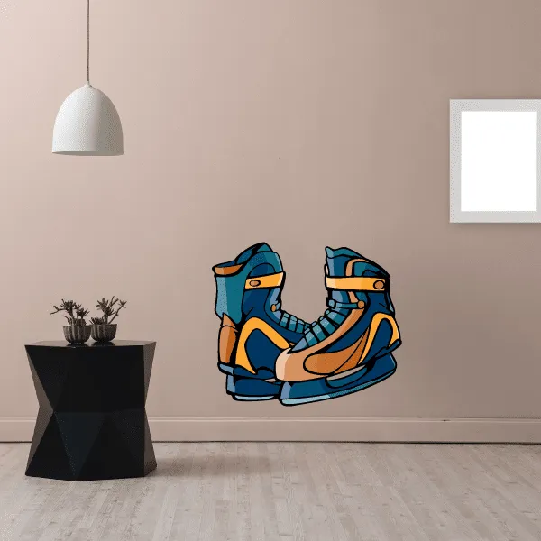 Hockey Skates Player Wall Decal - Vinyl Sticker - Car Sticker - Die Cut Sticker - CDSCOLOR110