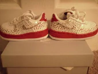Kids Nike Air Force One Rhinestone Sneakers