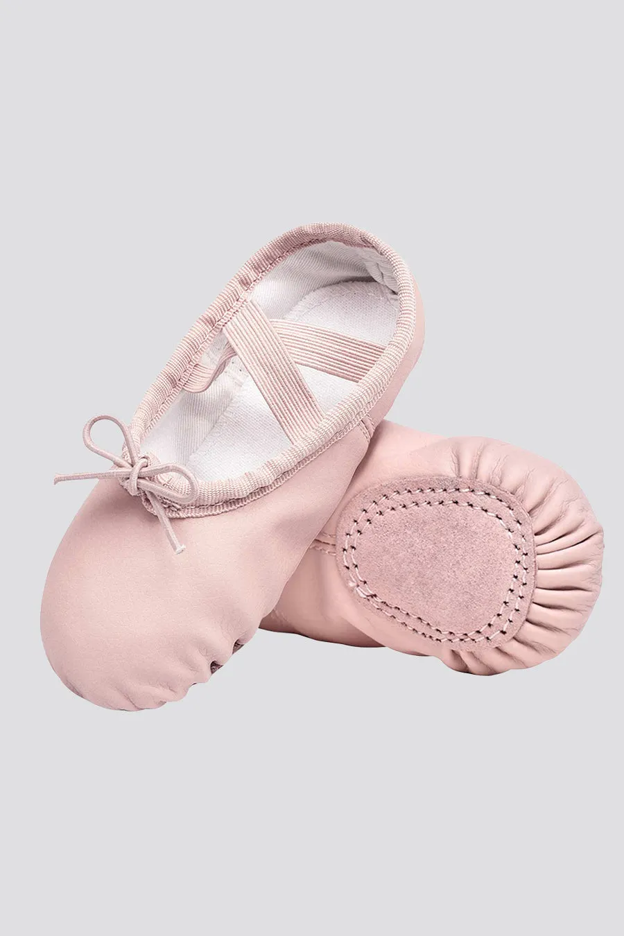 Kids PU Leather Ballet Shoes (Split Sole, With Lace)