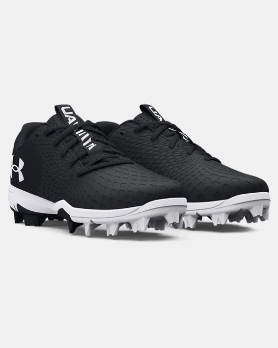 Kids' UA Glyde 2 RM Jr. Softball Cleat - Black/White
