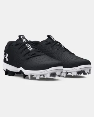 Kids' UA Glyde 2 RM Jr. Softball Cleat - Black/White